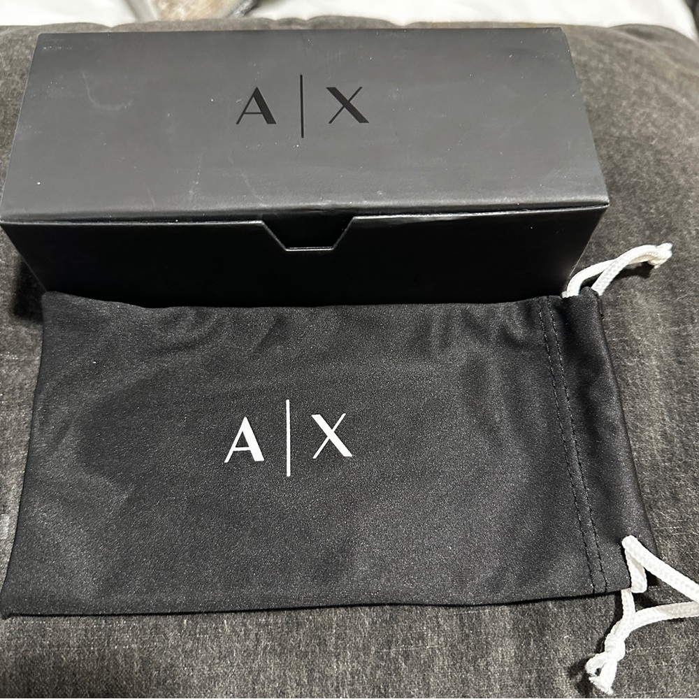 Armani Exchange A/X Eyeglass Sunglass Presentation Box w/Drawstring Pouch Black